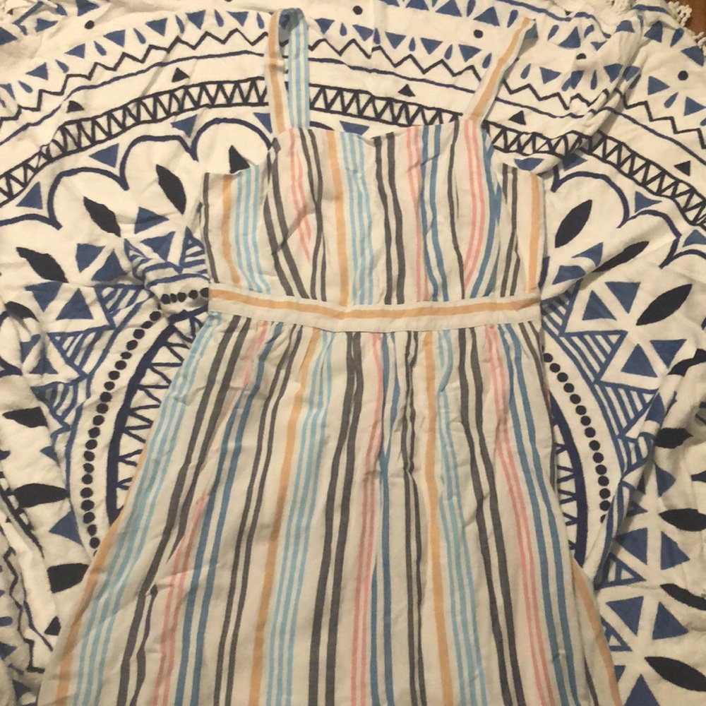 Stripped square neck dress